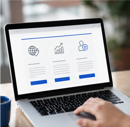 Website recommending a relevant service